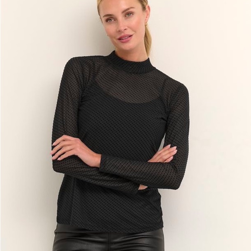 KAFFE Kaflocka black turtleneck long sleeves top